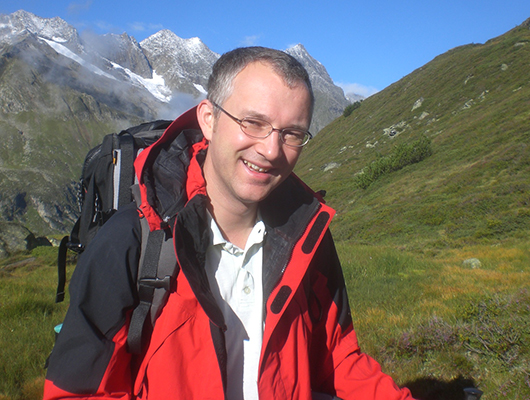 Anton Watzl on the way to famous mineral localities in Zillertal, Tyrol Anton Watzl, at Mörchnerkar
